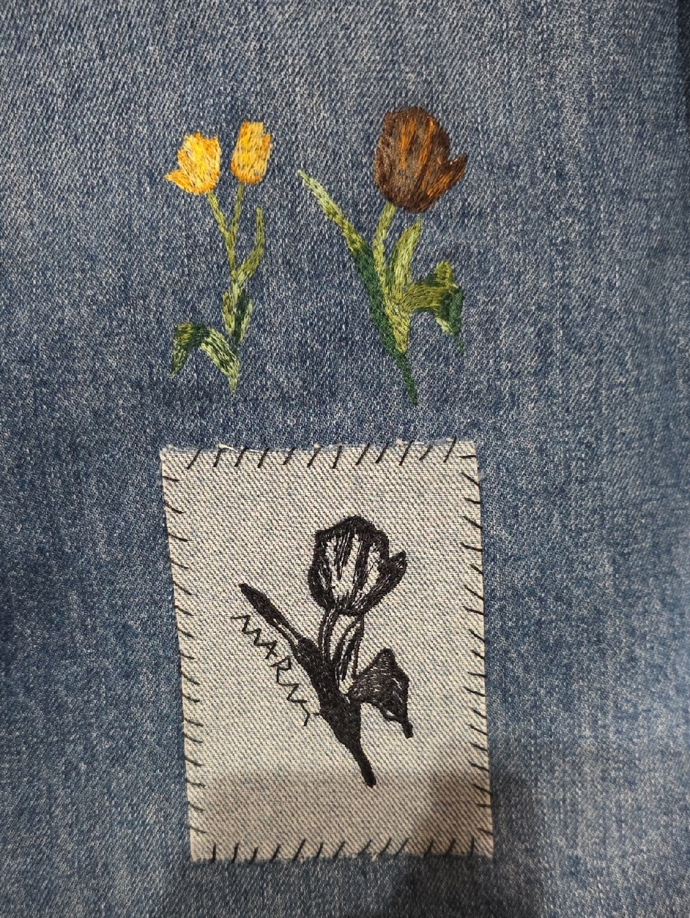 Marni Women's Denim Button-Front Shirt with Floral Embroidery - Picture 7 of 11